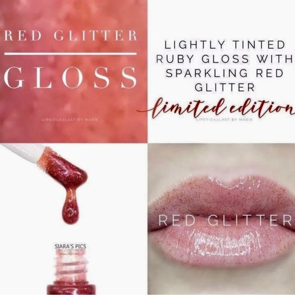 Lipsense *AUTHENTIC* New/Sealed *RED GLITTER GLOSS* Senegence FAST SHIPPING